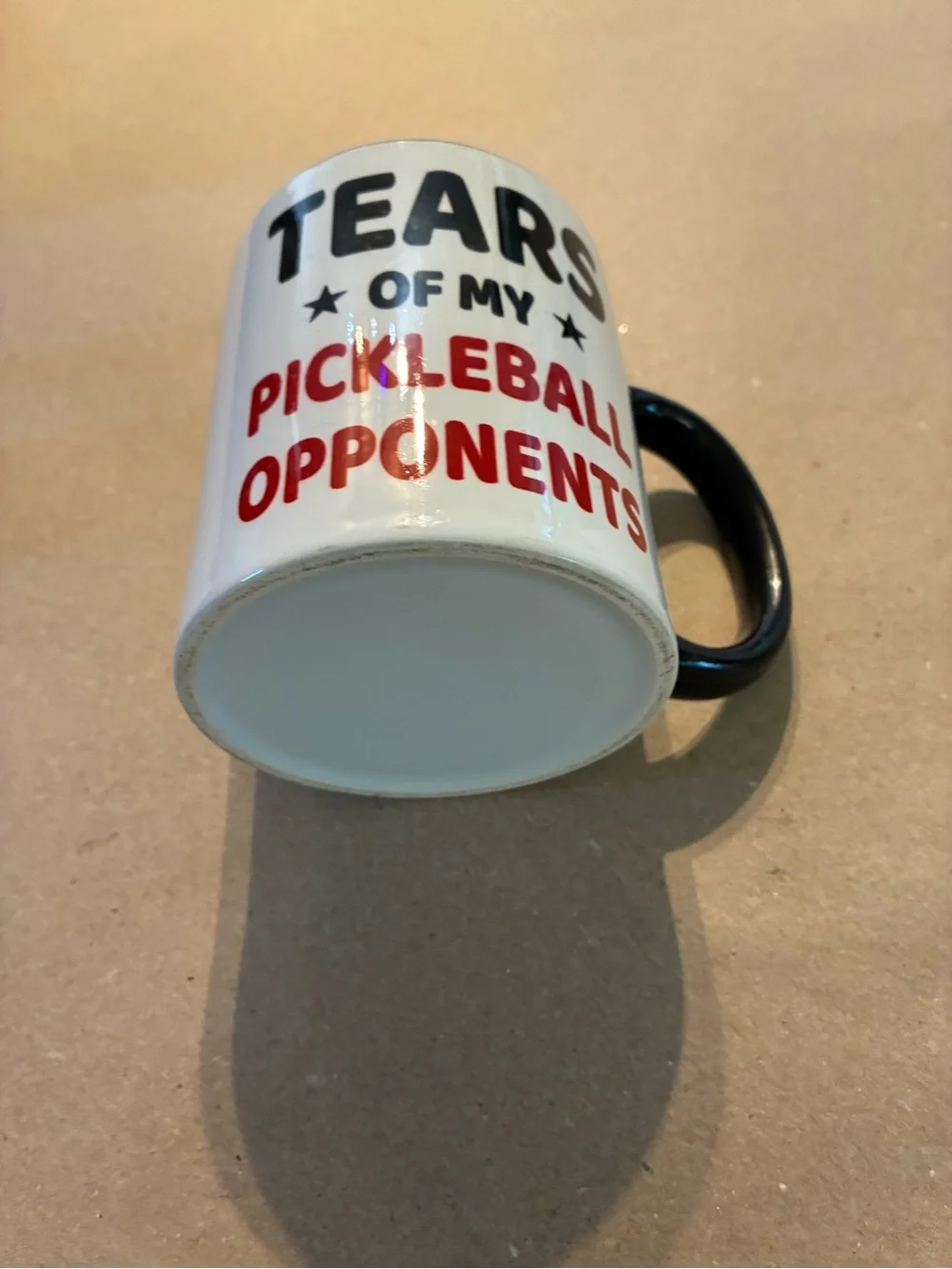 Tears of My Pickleball Opponents Ceramic Mug - White with Black Handle